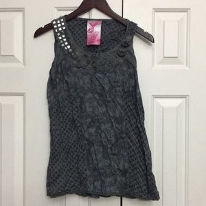 😍Remanika Embellished distressed faded tank